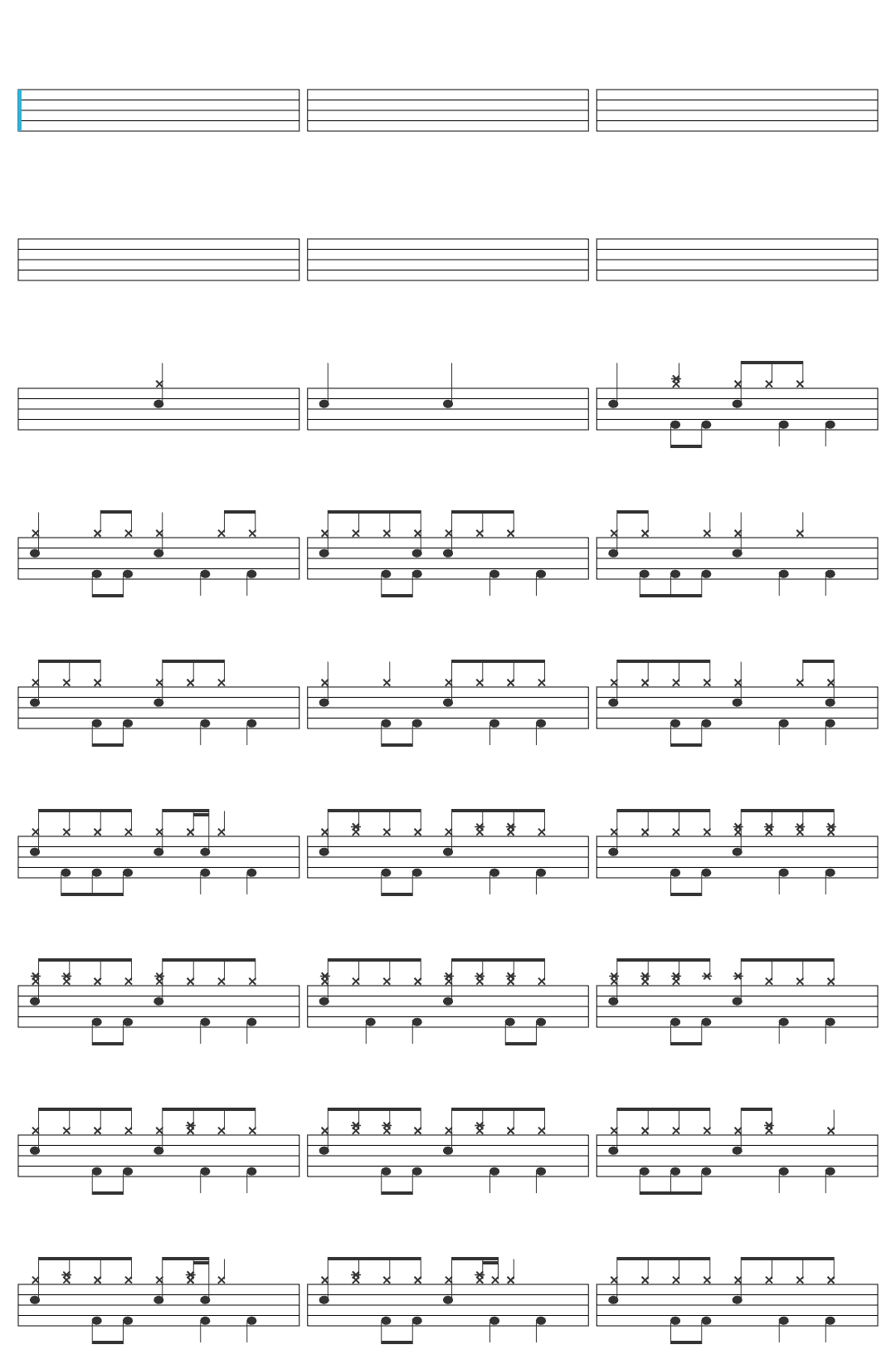 Kanye West 24-v36 drum sheet