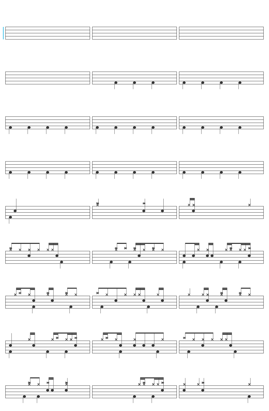 Sawteeth Desolation Dawn drum sheet
