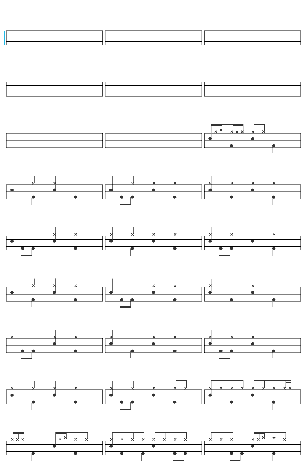 Jimmy Eat World The Middle drum sheet