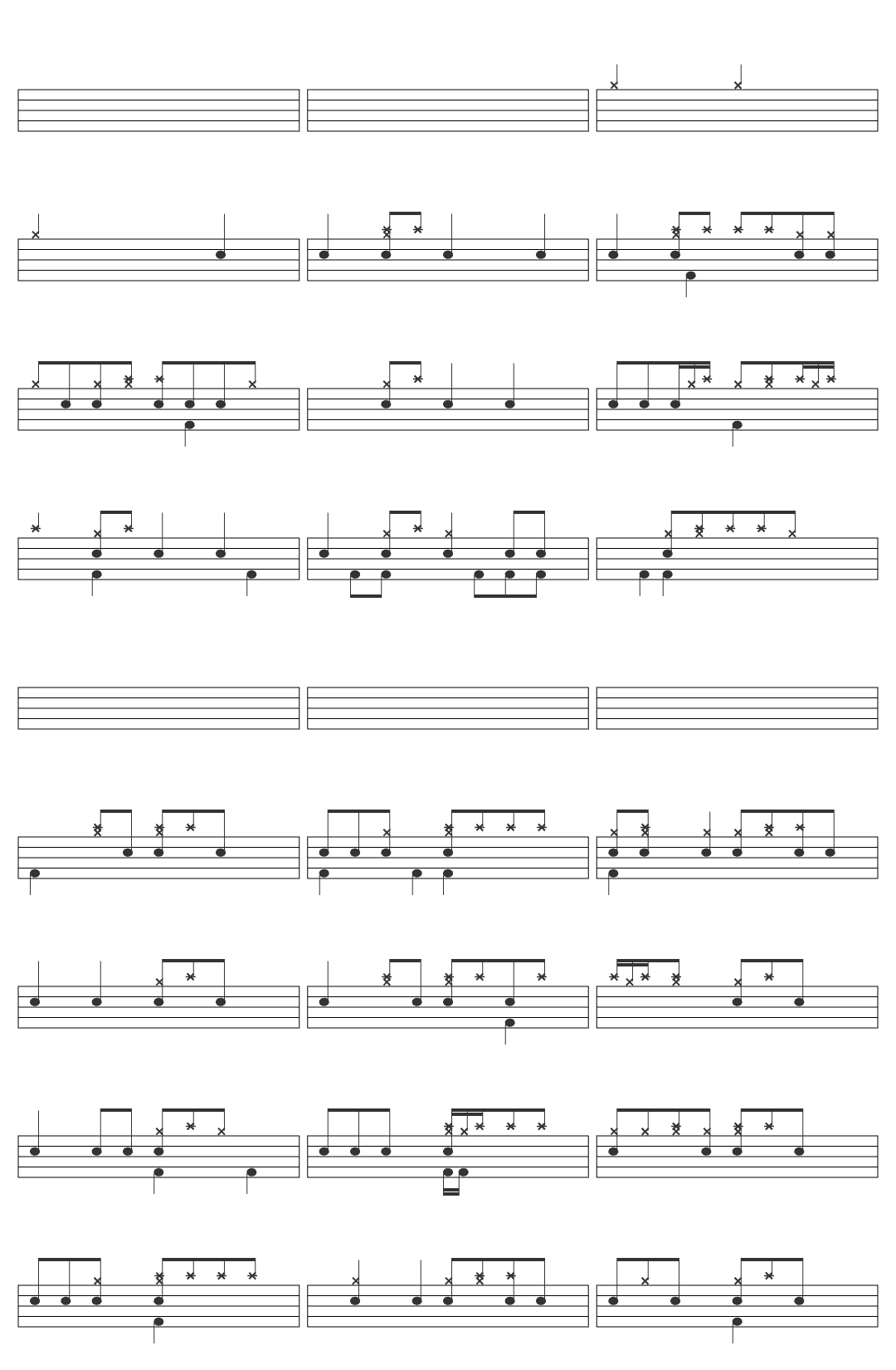 Bruce Faulconer Imperfect Cell Theme drum sheet