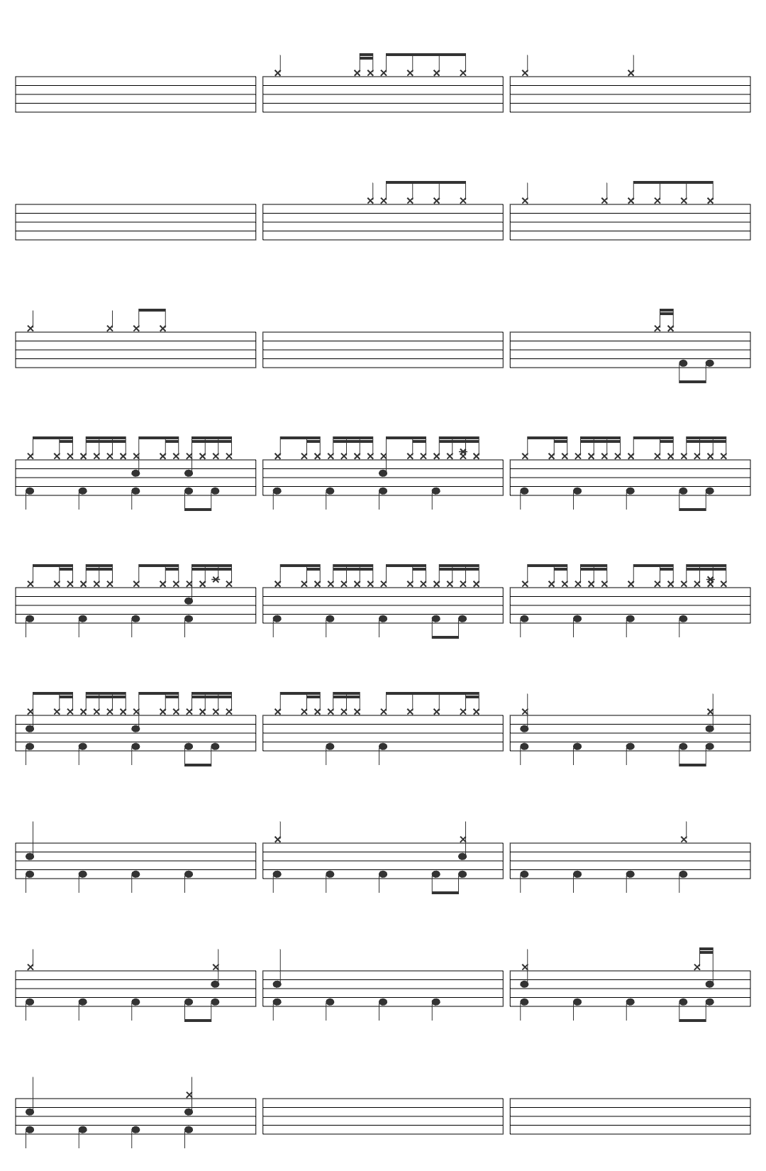 JID glOry drum sheet