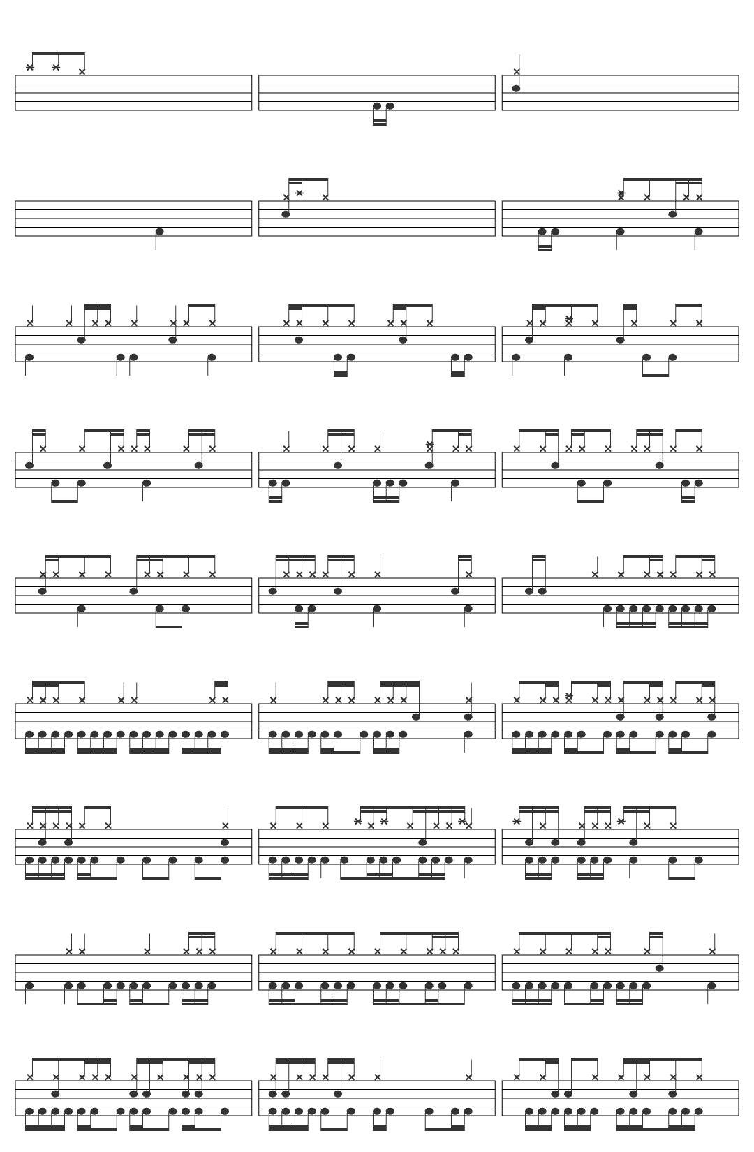 Hardistul Assück - Salt Mine drum sheet