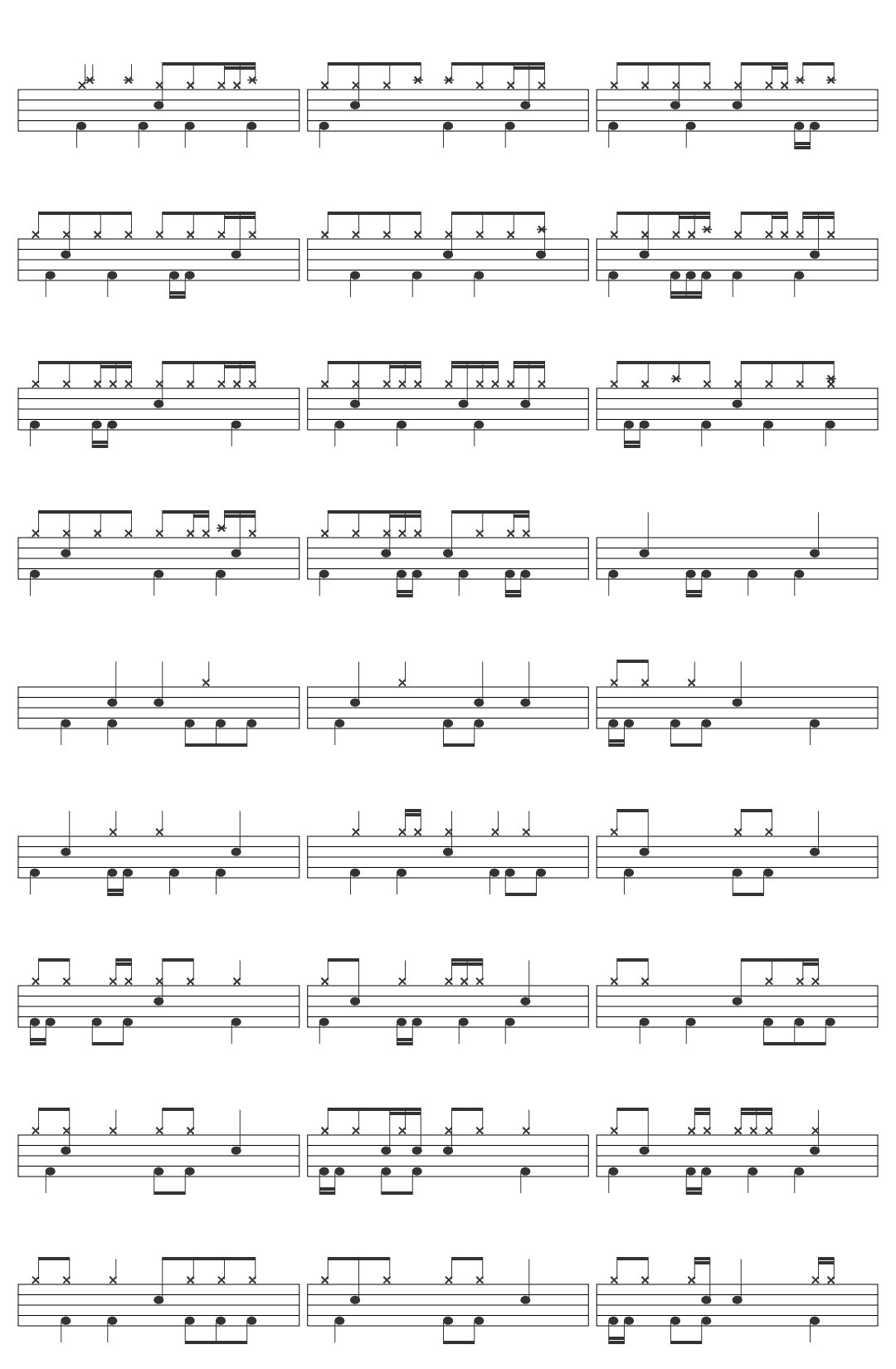 Dropout Kings Scratch & Claw drum sheet