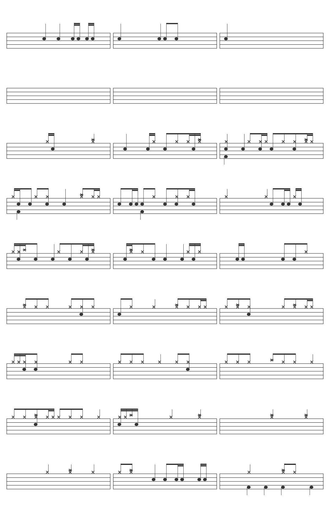 Seatbelts Tank! drum sheet