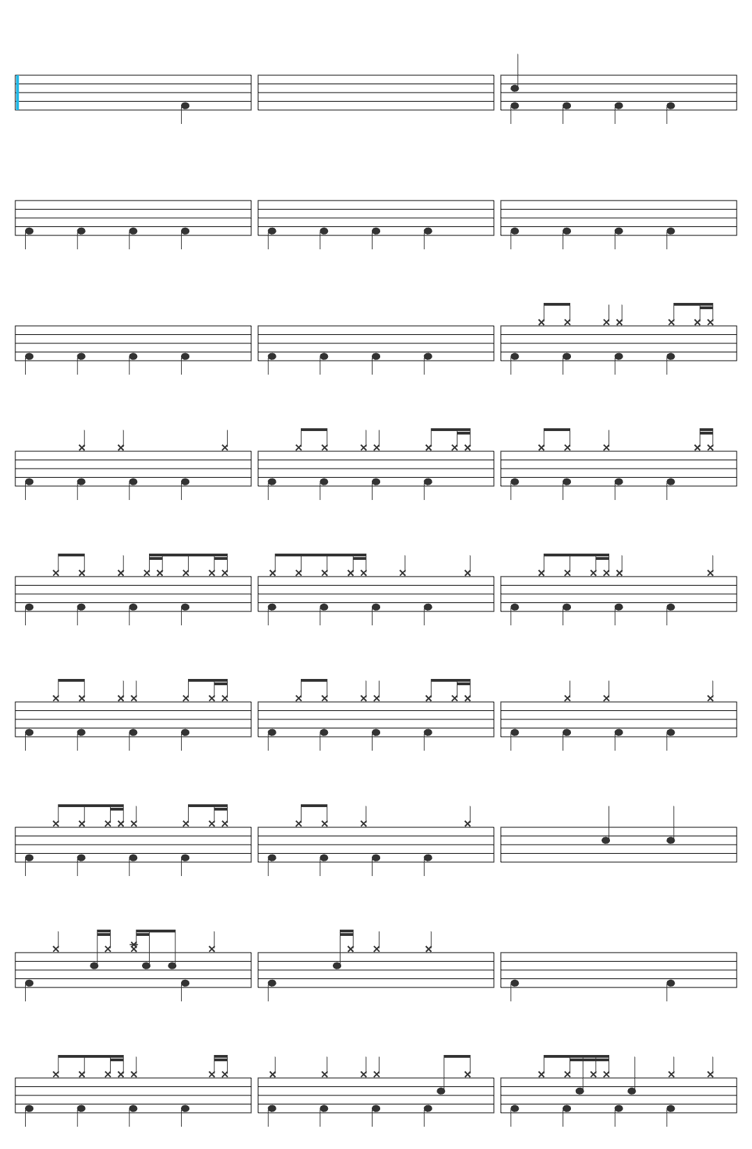 SXYGX BRR BRR PATAPIM FUNK drum sheet