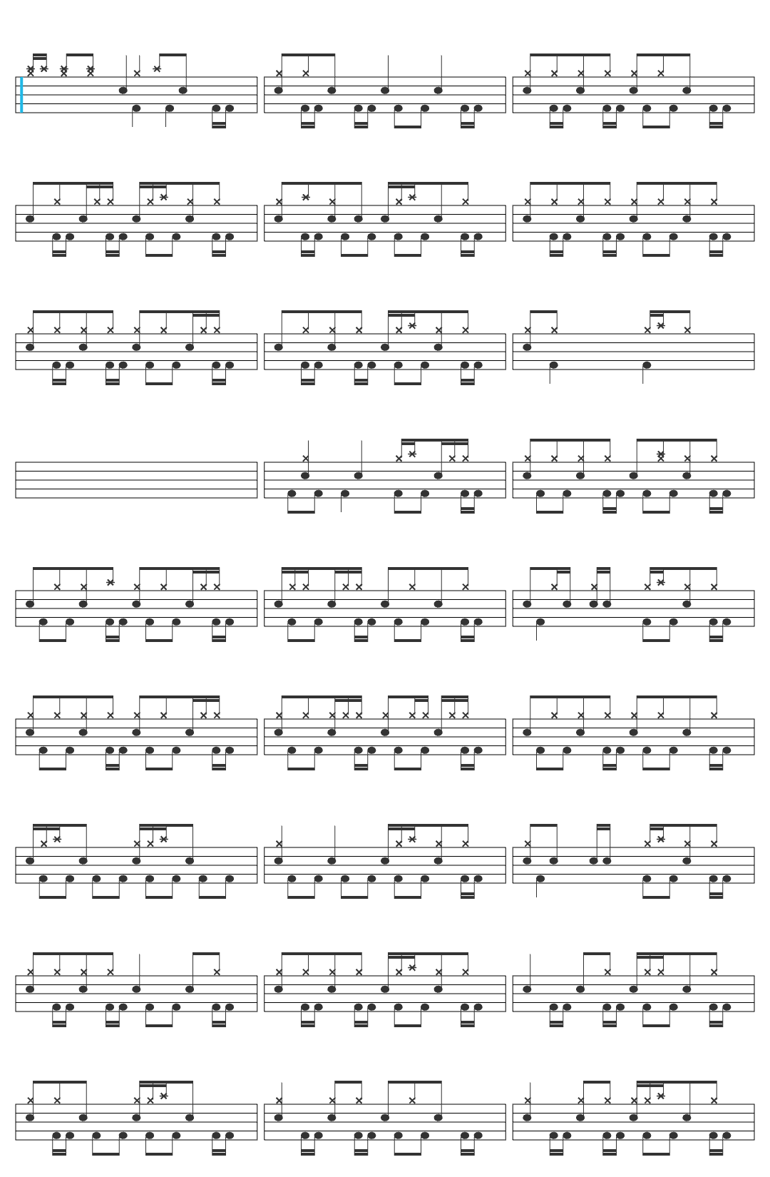 Rise Against Injection drum sheet