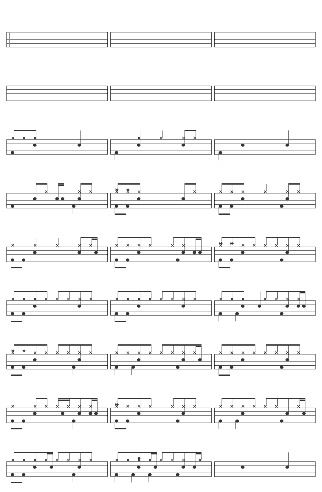 La Dispute Such Small Hands drum sheet