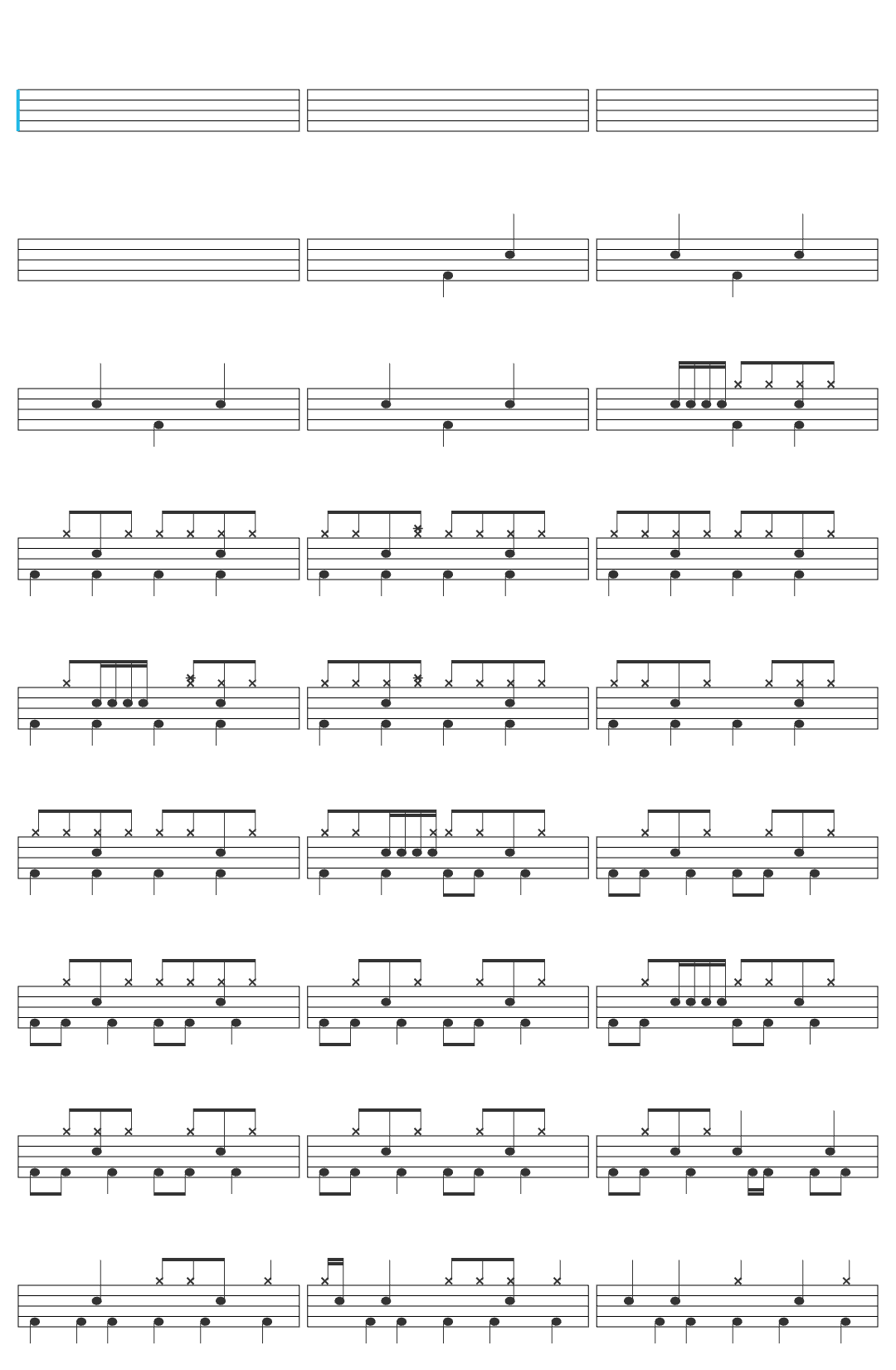 Muse Muse - Hysteria [Official Music Video]-v2 drum sheet