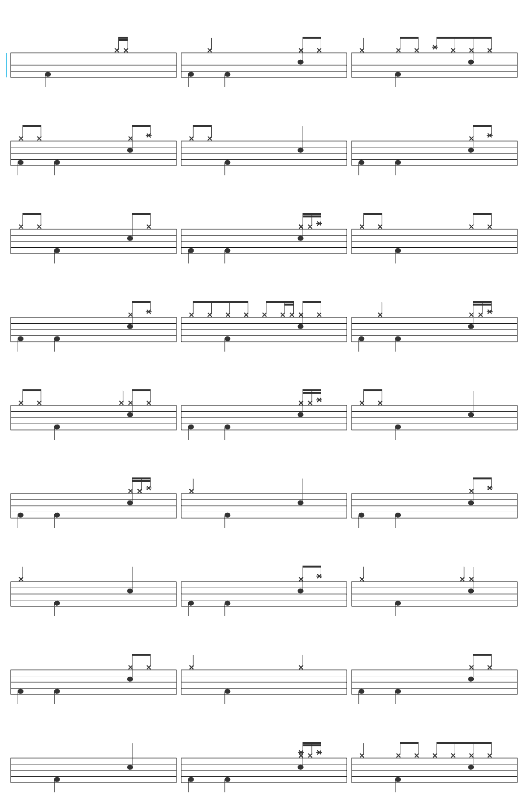 LYNX HUB Arctic Monkeys - I Wanna Be Yours (Bass Backing Track) drum sheet