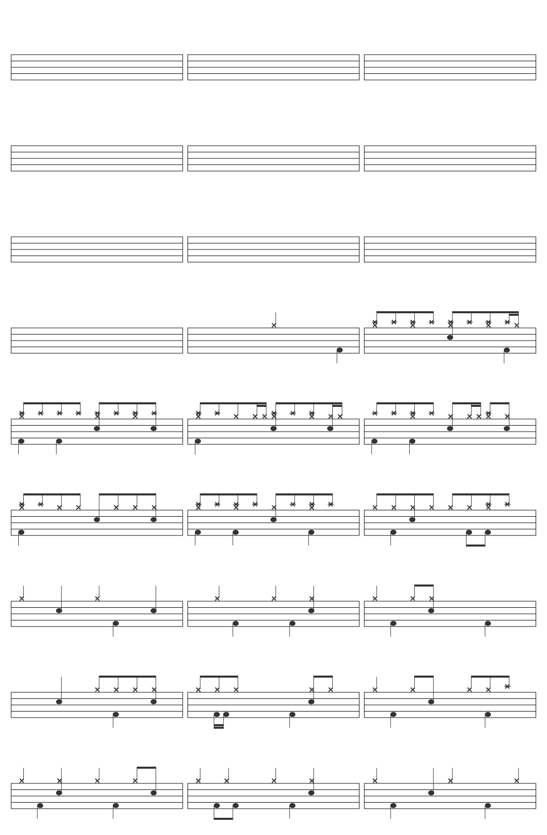 Silverchair Silverchair - Across The Night drum sheet