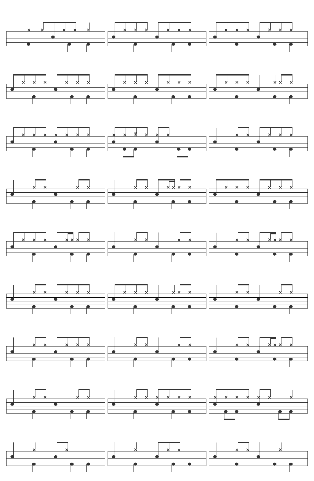 Men I Trust Carried Away drum sheet