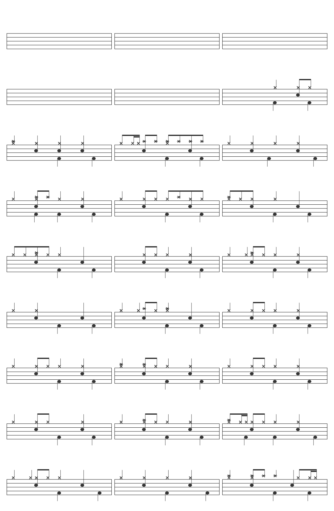 The Cinelli Brothers Choo Ma Gum drum sheet