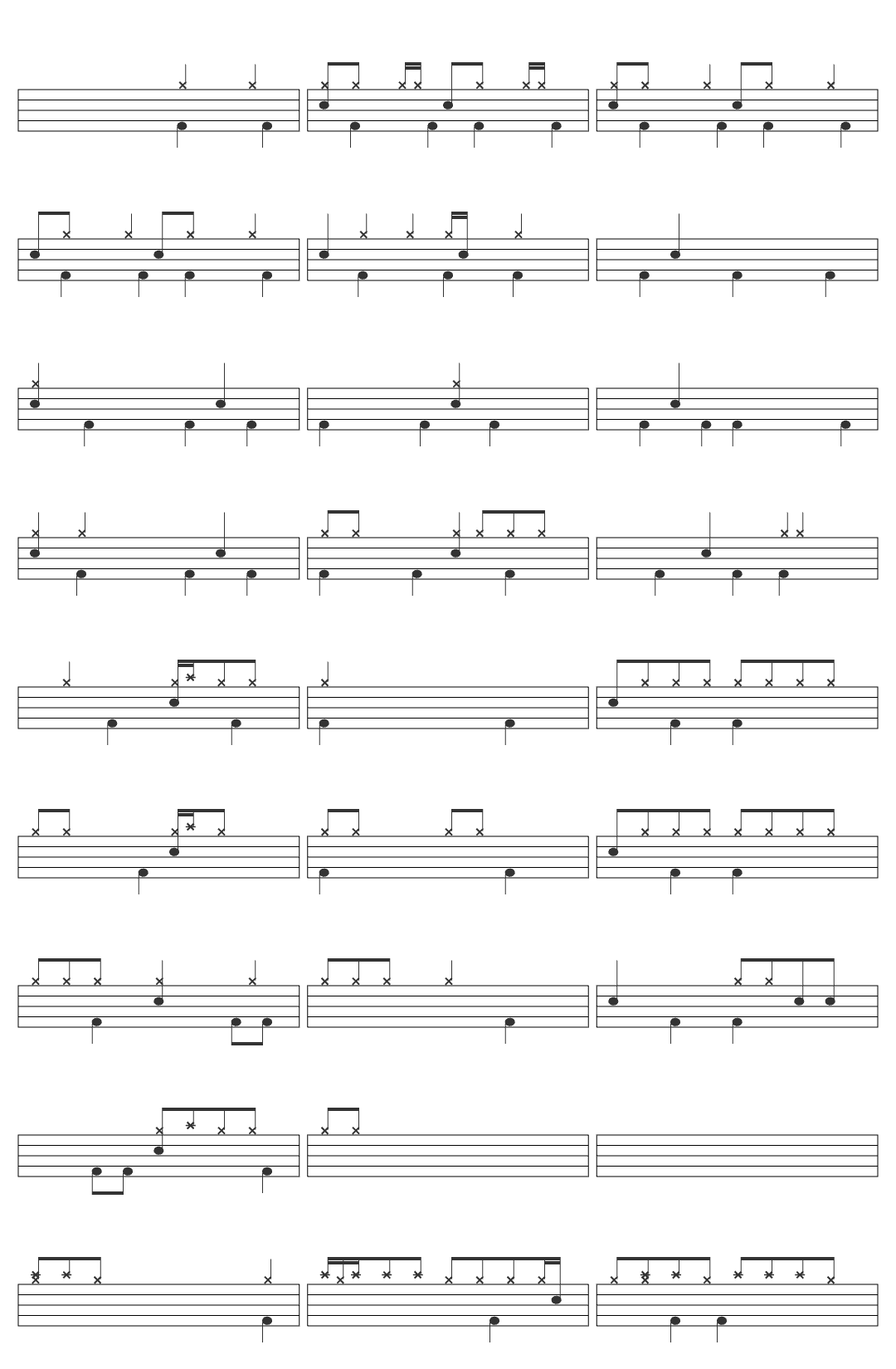 PALM Signal and Sign drum sheet