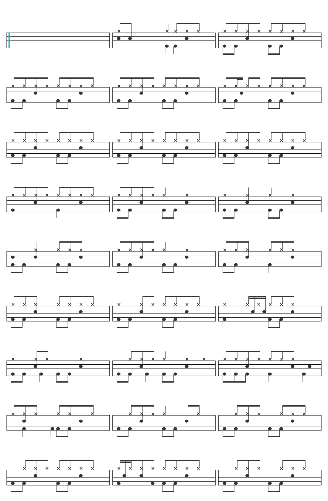 Tom Cochrane Life is a Highway drum sheet