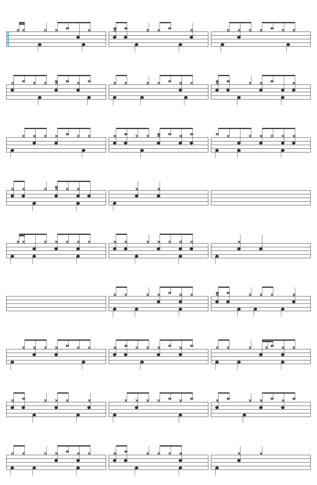 i.m_Kami kms in a forest while it rains...beautifully drum sheet