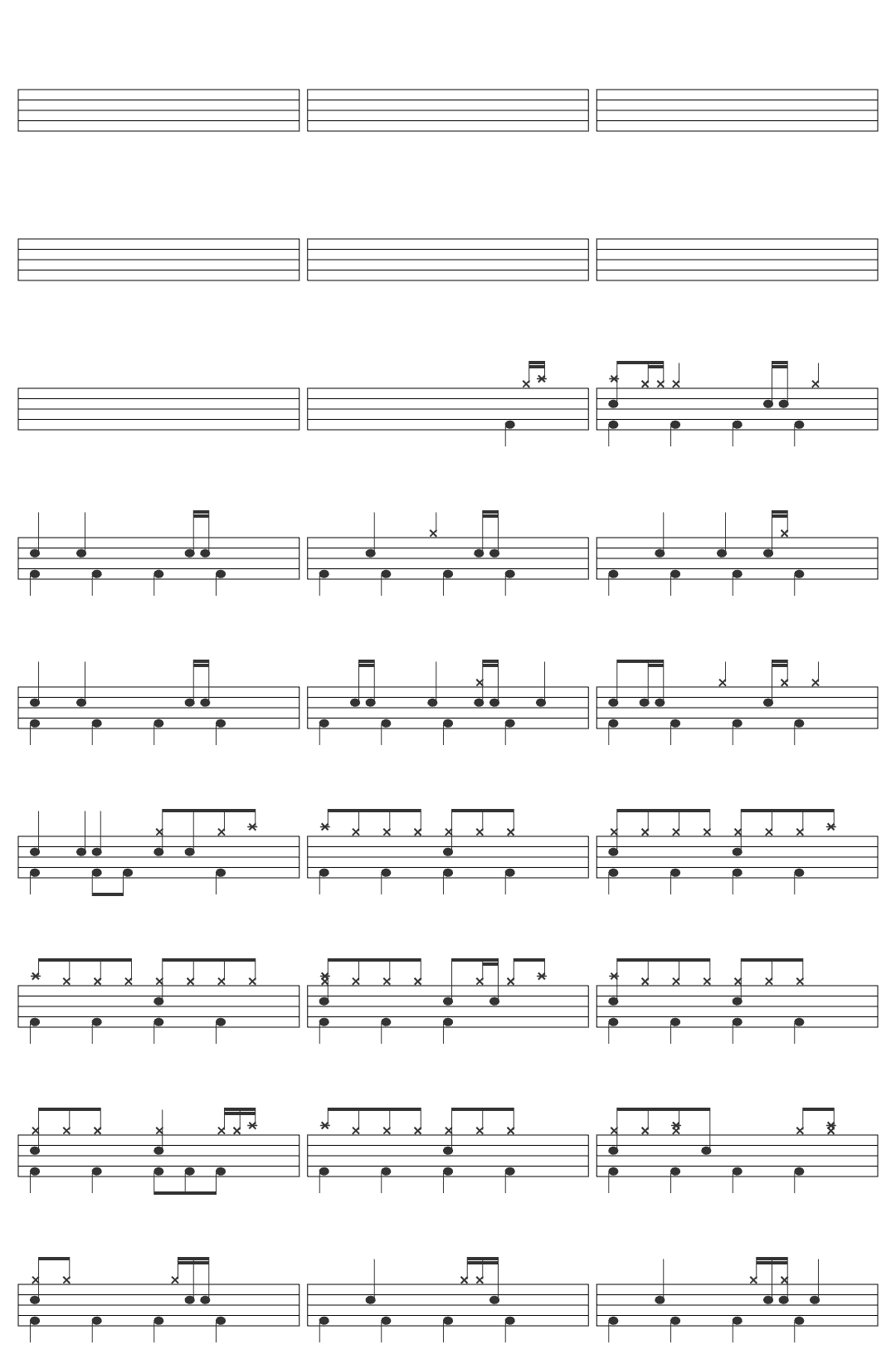 [Skillet] ٩(̾^̮̮̃̾-̃̾)۶ Stay up late and we'd talk all night  In a dark room lit by the TV light  Through all the hard times in my life  Those nights kept me alive  We'd listen to the radio play all night  Didn't wanna go home to another fight  Through all the hard t drum sheet