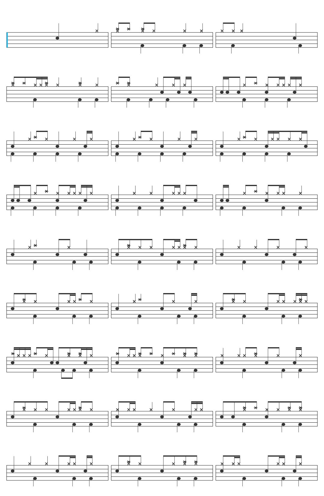 kessoku band 星座になれたら-v3 drum sheet