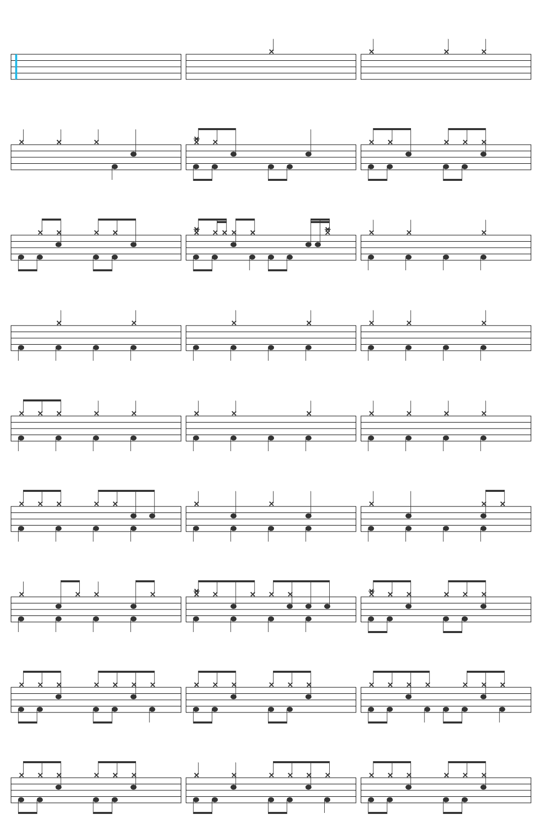 Kenny Chesney Dust on the Bottle (with David Lee Murphy) - Live drum sheet