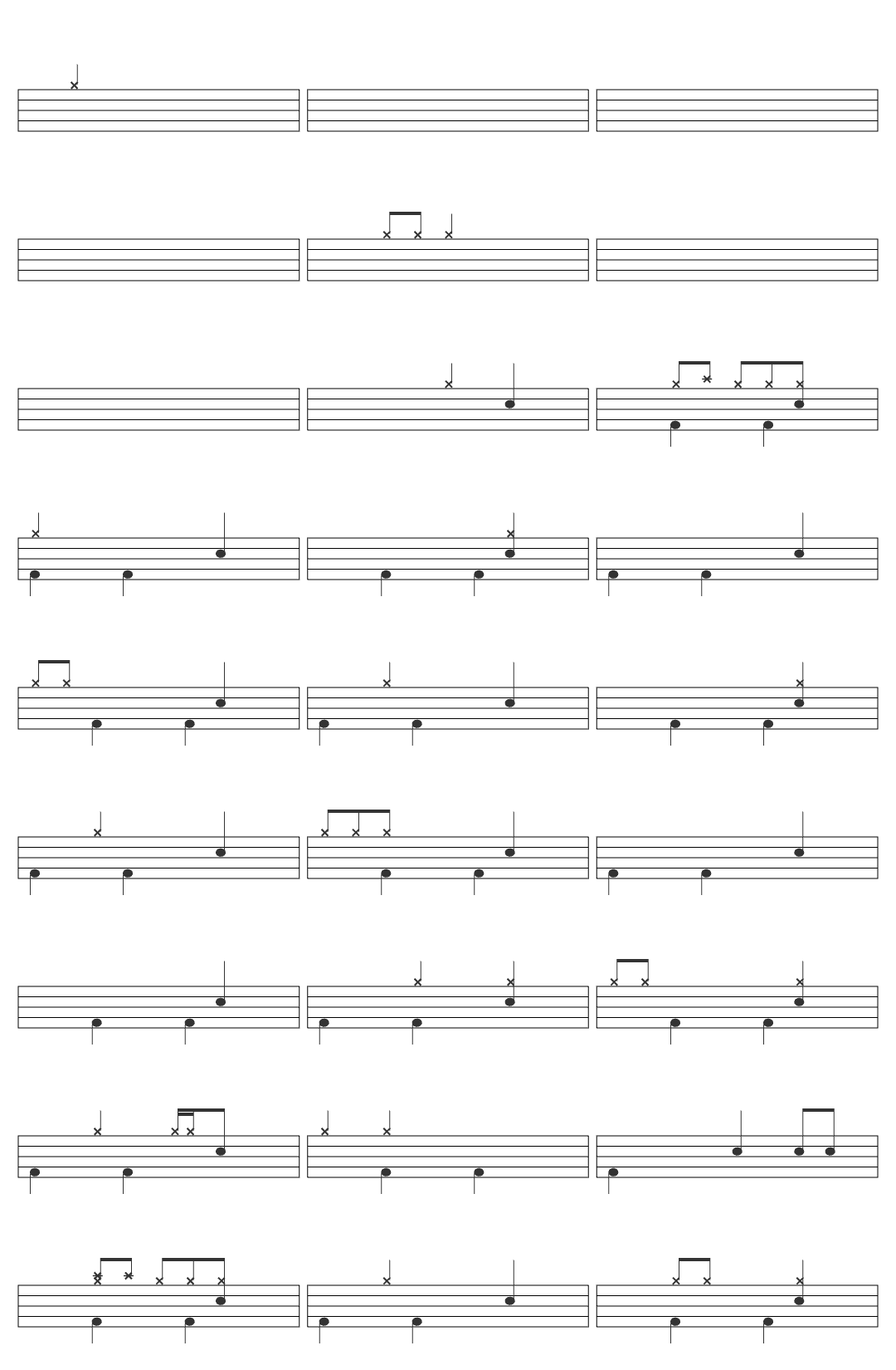 Steve Cole Where the Night Begins drum sheet
