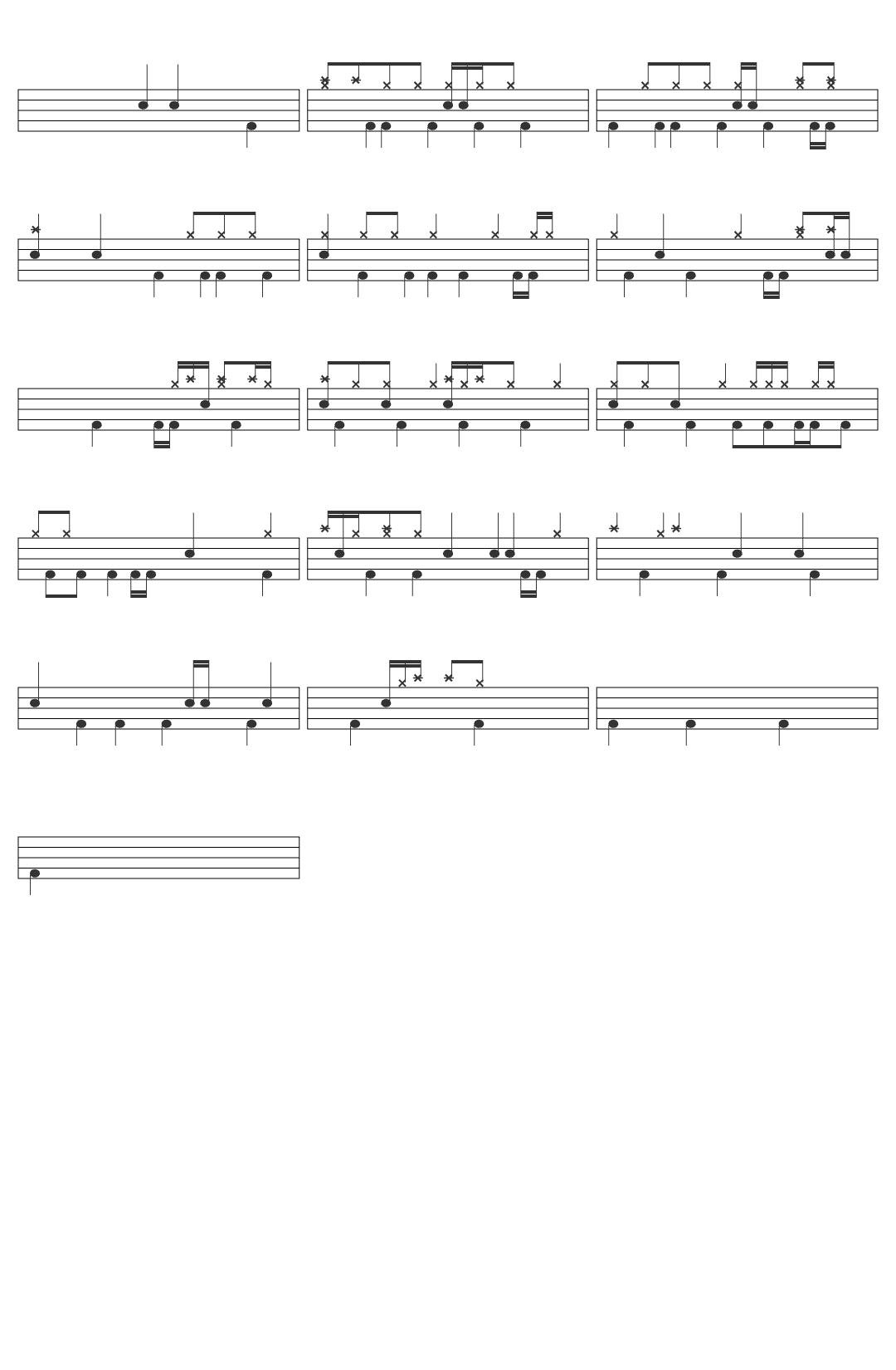 Radiohead Everything In It's Right Place drum sheet