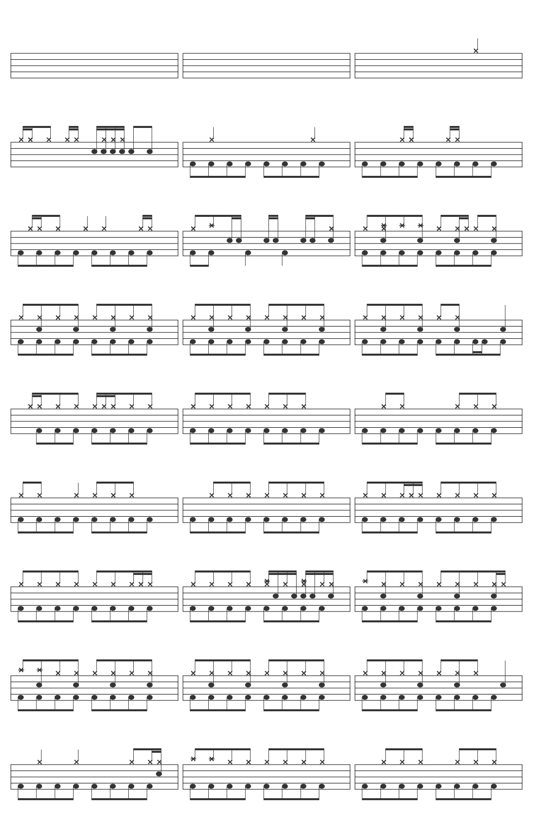 panteon rococo La Carencia drum sheet