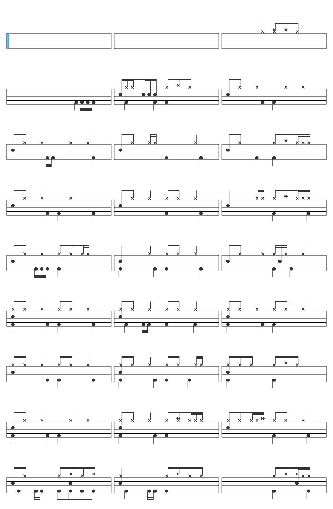 Trem do Nada Estradas Gerais drum sheet
