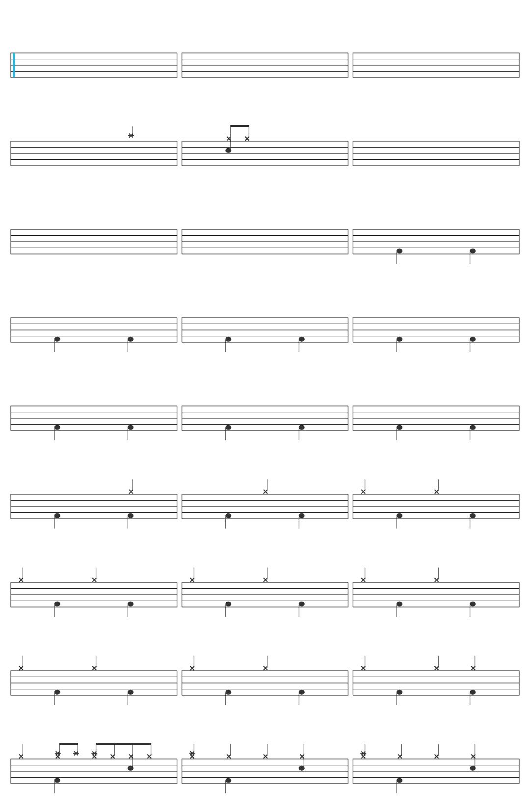 Yung Lean Coda-v2 drum sheet