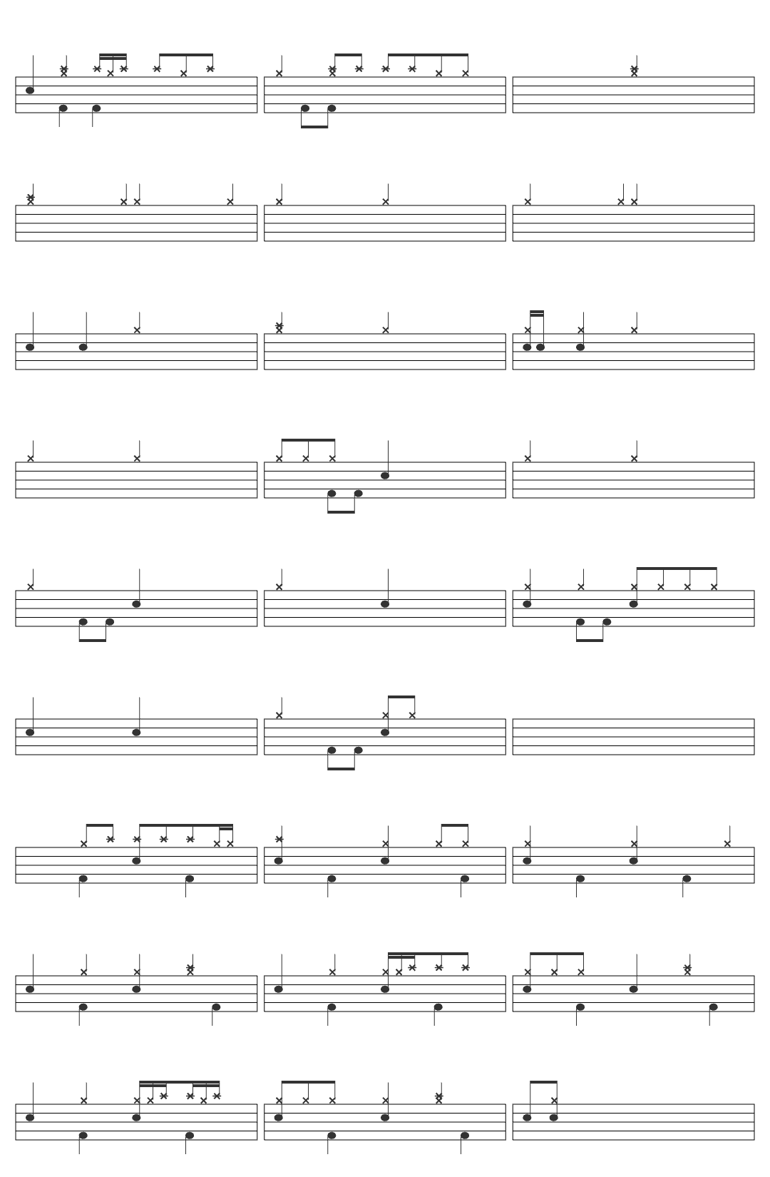 Rare Americans Knives, Guns & Bed (feat. Clare Twiddy) drum sheet