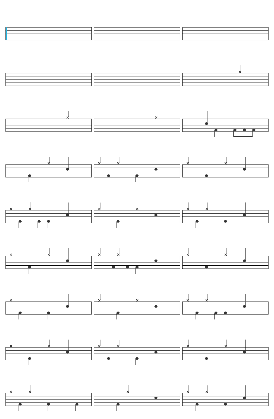 Ello Pergi Untuk Kembali (Originnaly by Melky Goeslaw, 1975) drum sheet