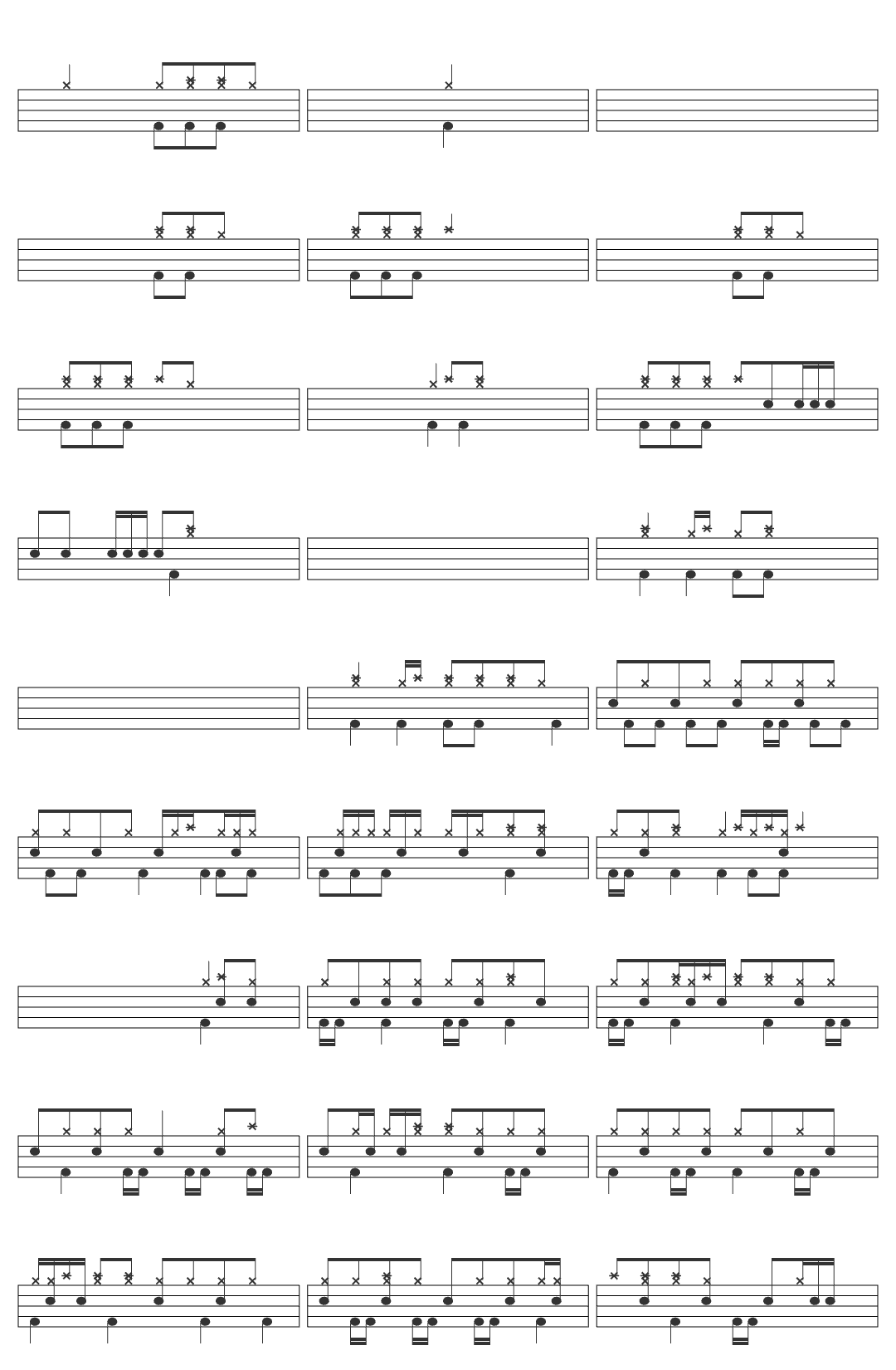 Metallica Metallica - Master Of Puppets-v2 drum sheet