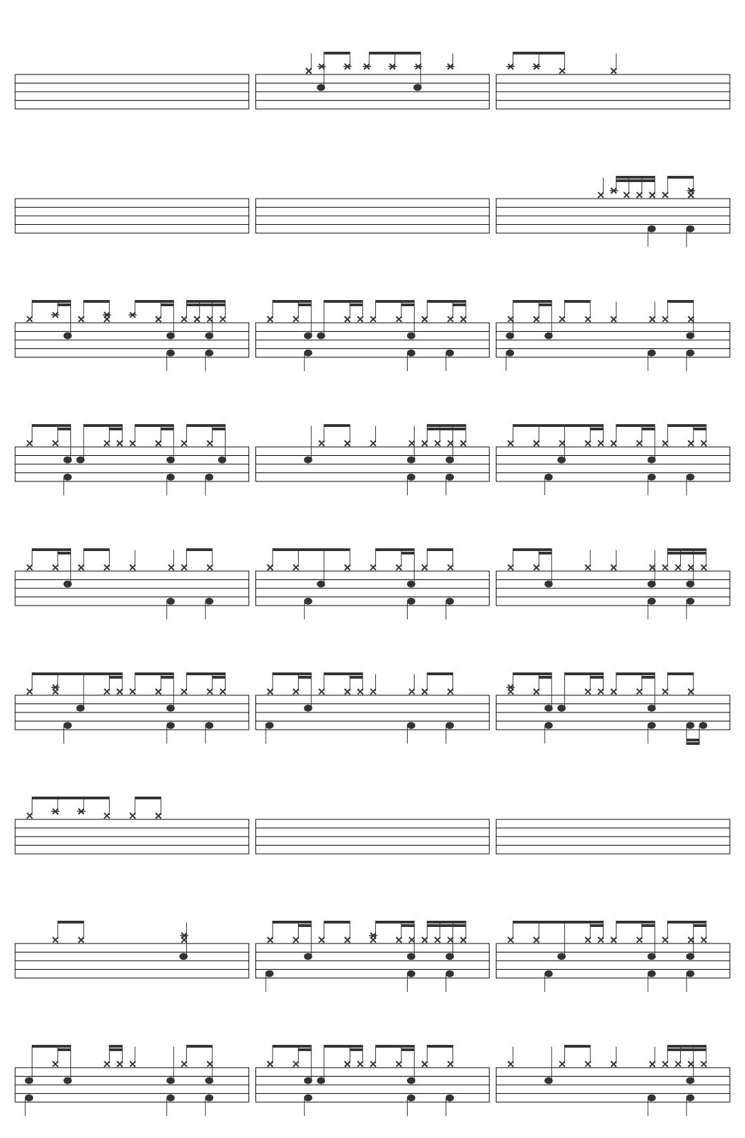 Samuel Kim Music Jotaro Theme but it's EPIC VERSION (Star Platinum Over Heaven) drum sheet