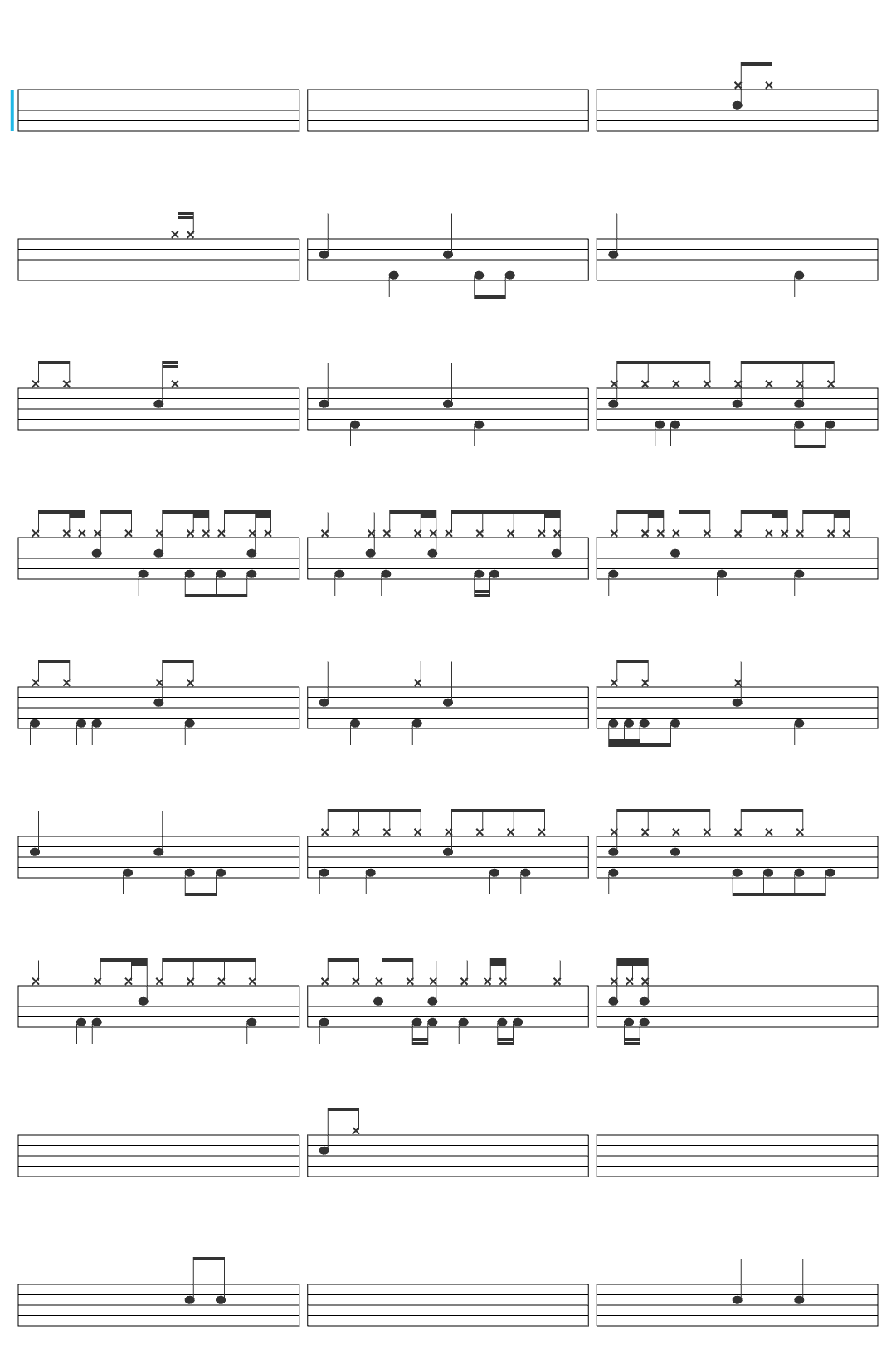 EMCdump Jig 2 Drumline Cadence drum sheet