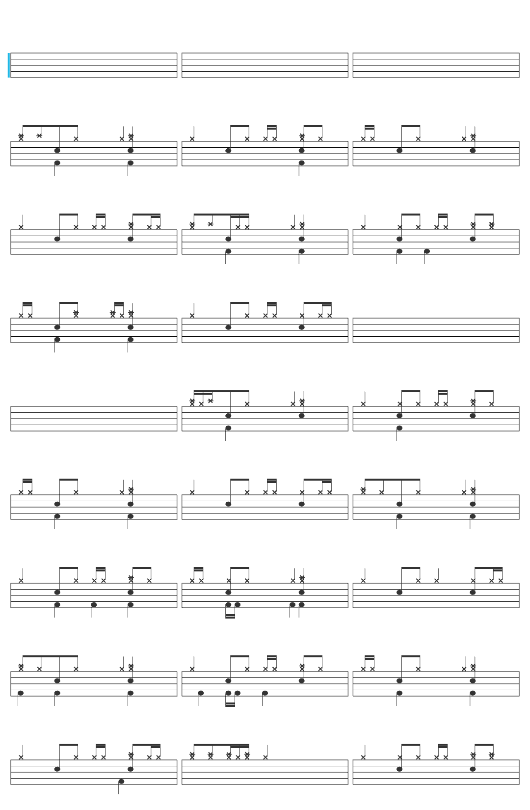 Kendrick Lamar Not Like Us drum sheet