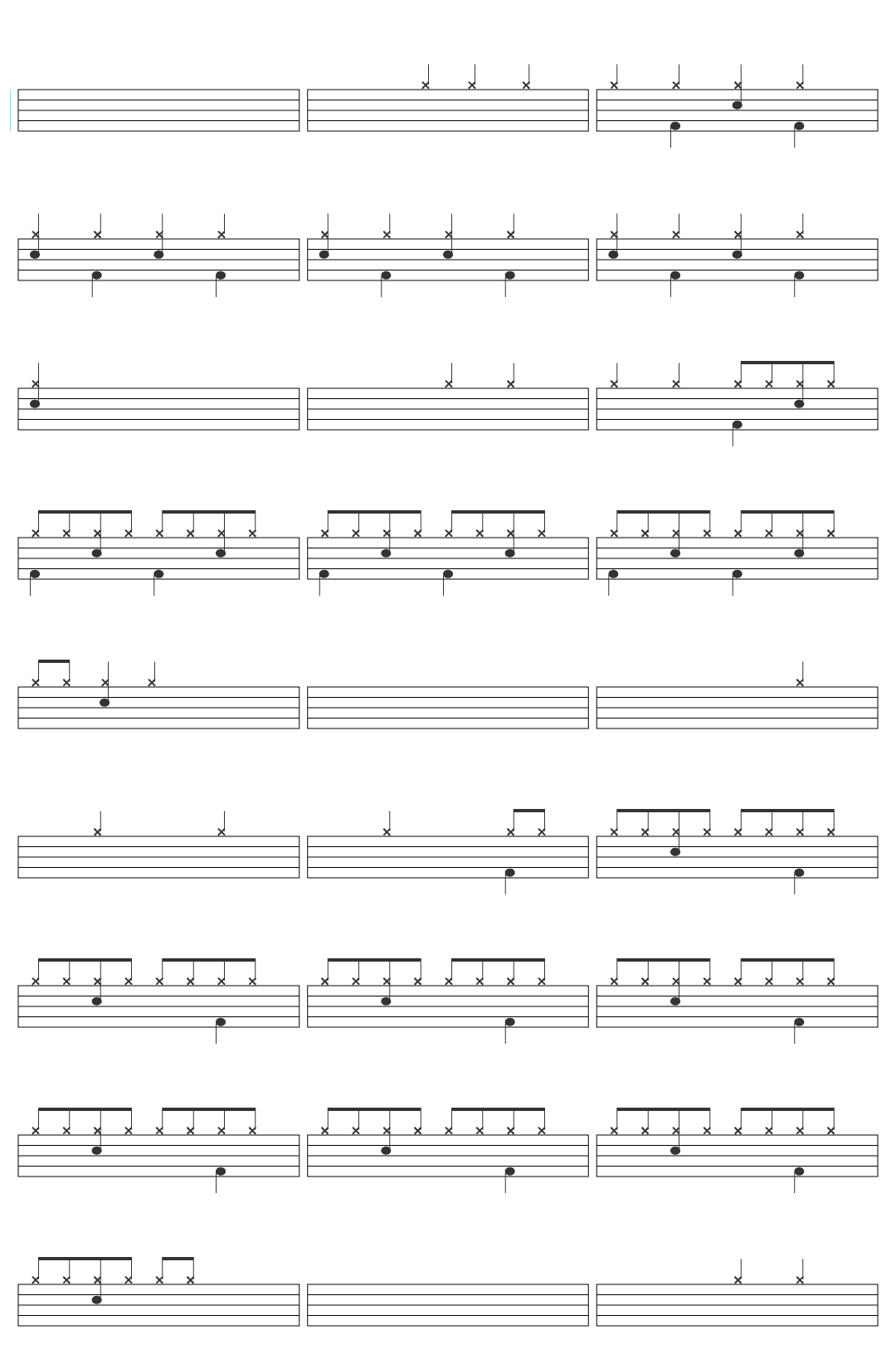 Sight Read Drums 22 Common Drum Beats Every Drummer Should Know  drum sheet
