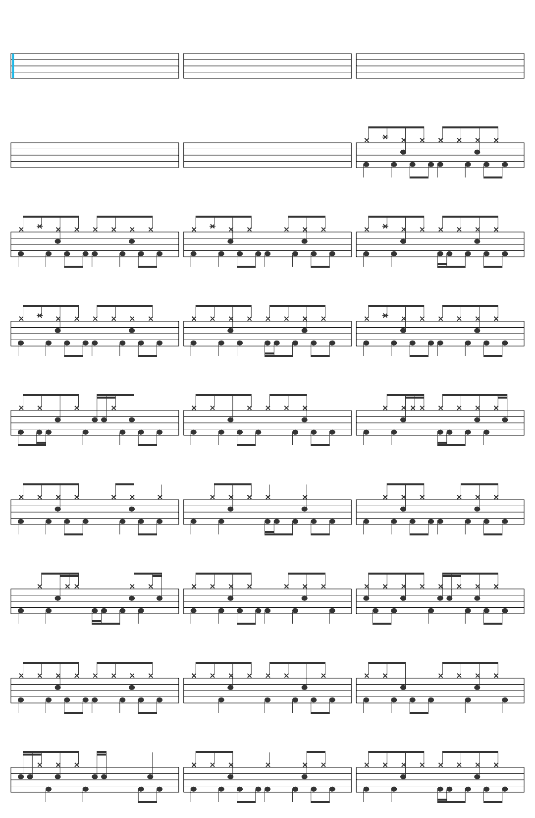 Deftones Be Quiet and Drive (Far Away)-v4 drum sheet