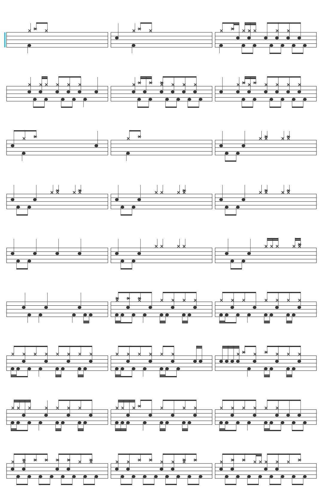 Pretty Girls Make Graves Sad Girls For Vida drum sheet