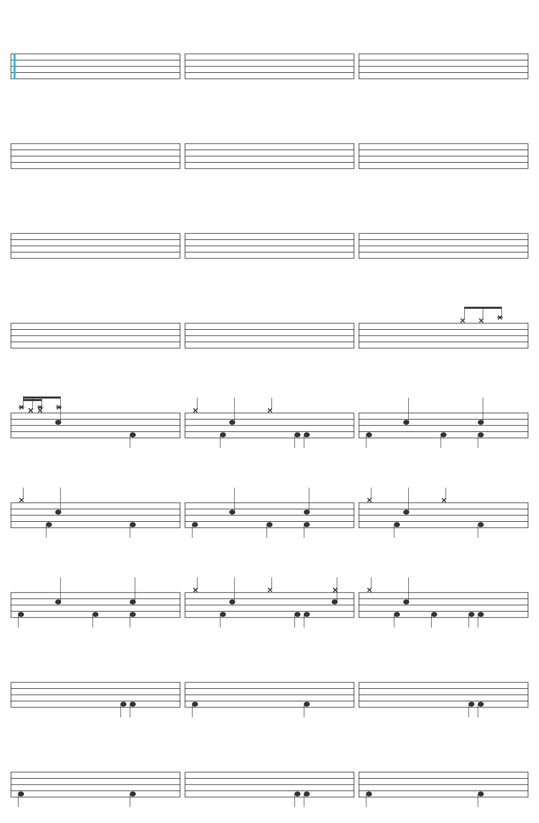 Tally Hall The Bidding-v3 drum sheet