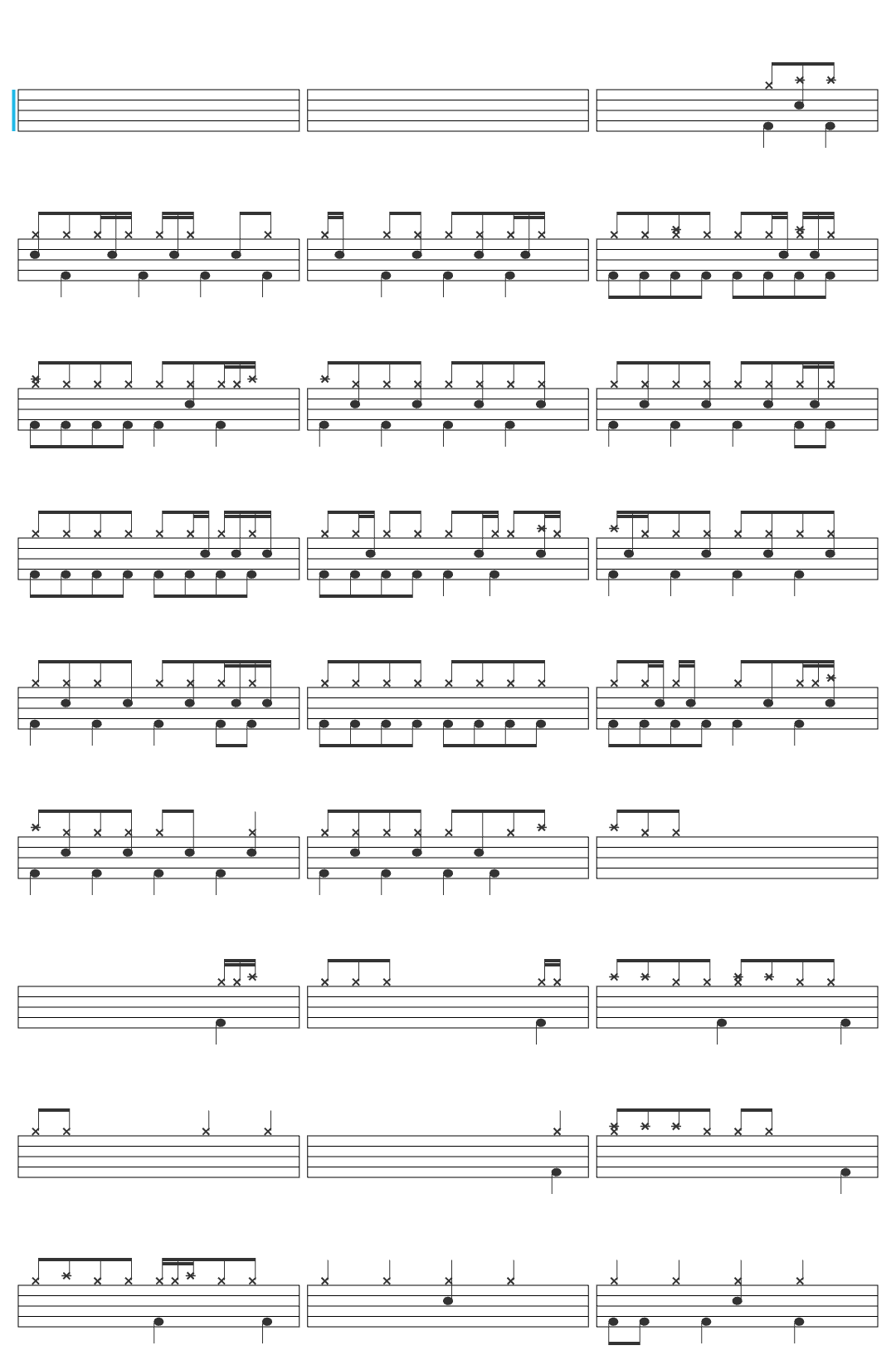 Carcass Carcass - Heartwork drum sheet