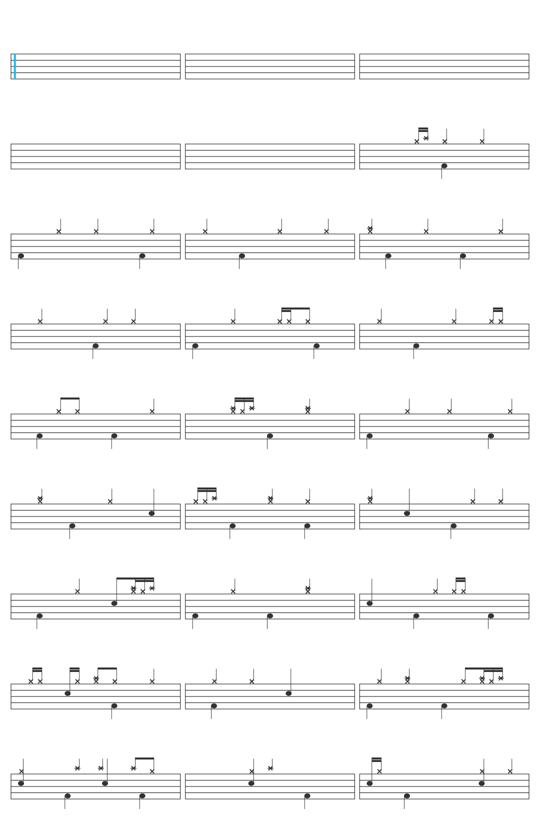 Guitarra Azul Ojos Gitanos drum sheet