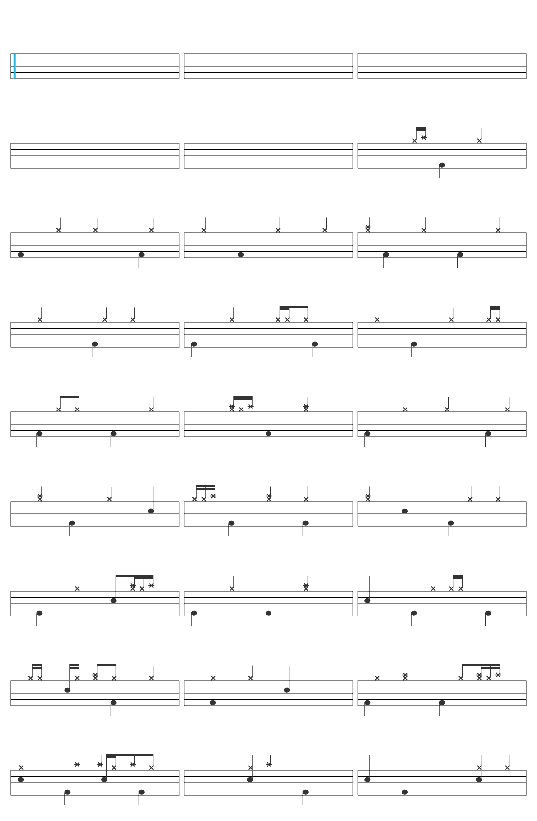 Guitarra Azul Ojos Gitanos-v2 drum sheet