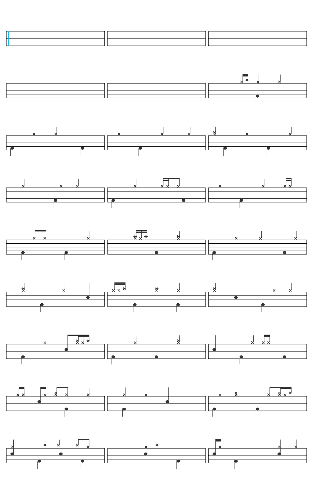 Guitarra Azul Ojos Gitanos-v3 drum sheet