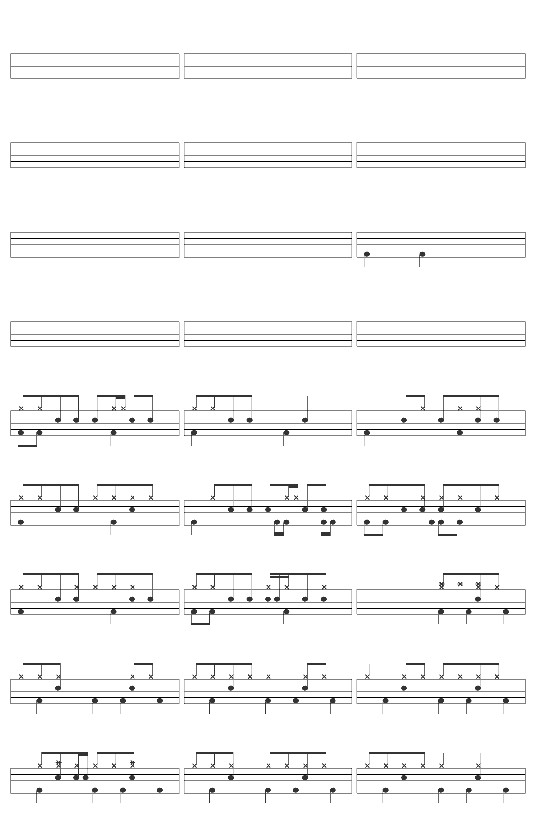 Evanescence Bring Me To Life - Remastered 2023 drum sheet