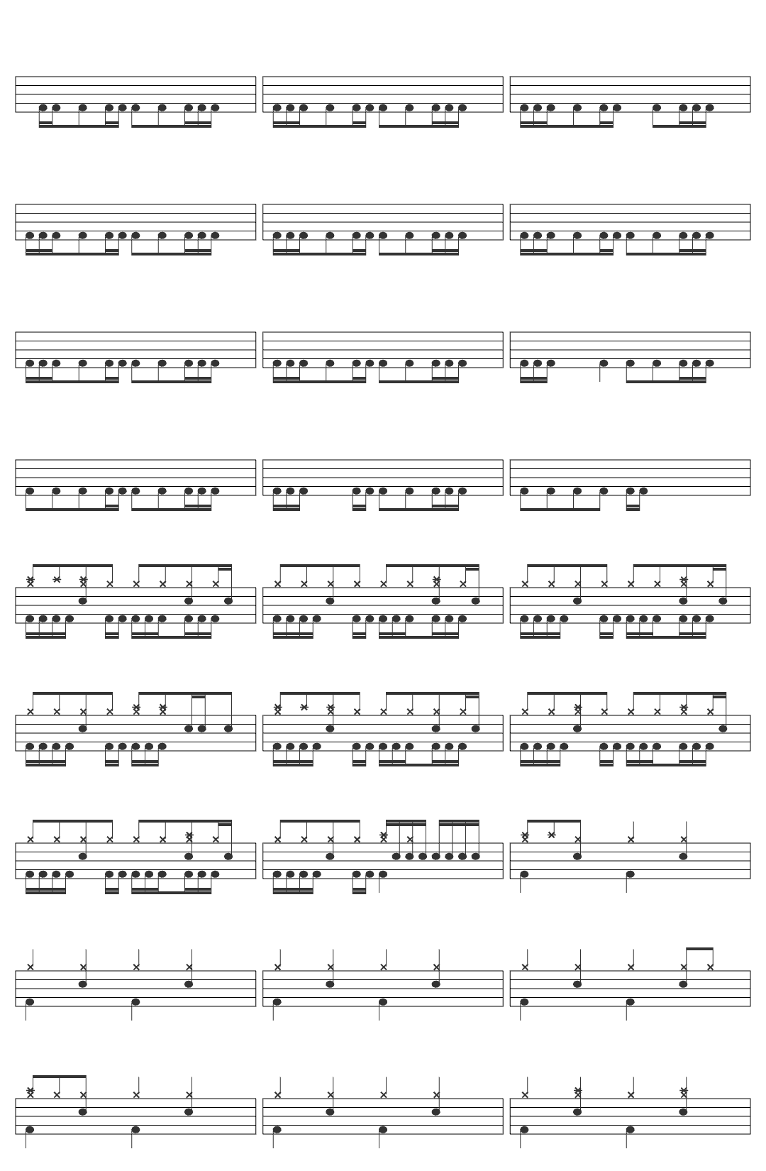 Disturbed Down With the Sickness-v2 drum sheet