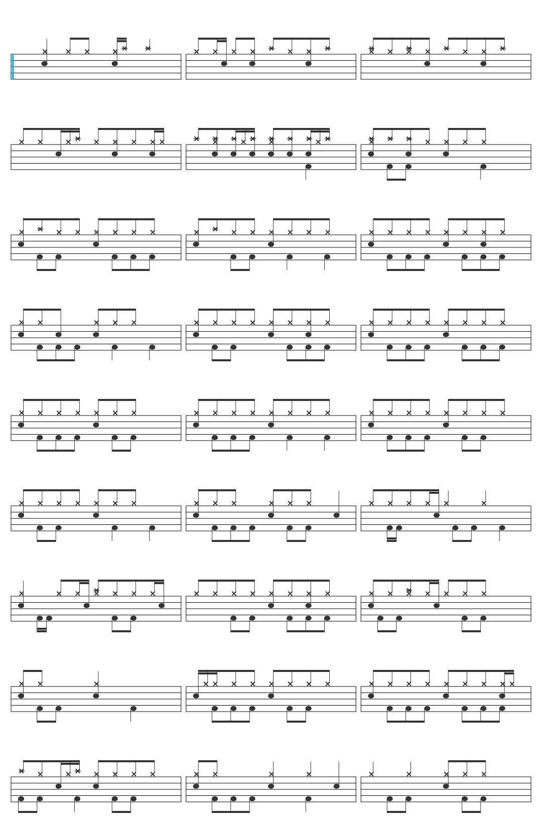 Led Zeppelin Rock and Roll - Remaster drum sheet