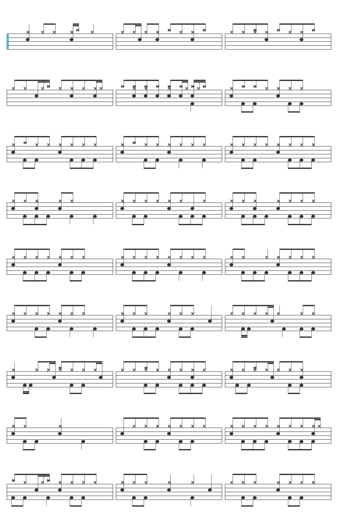 Led Zeppelin Rock and Roll - Remaster-v2 drum sheet