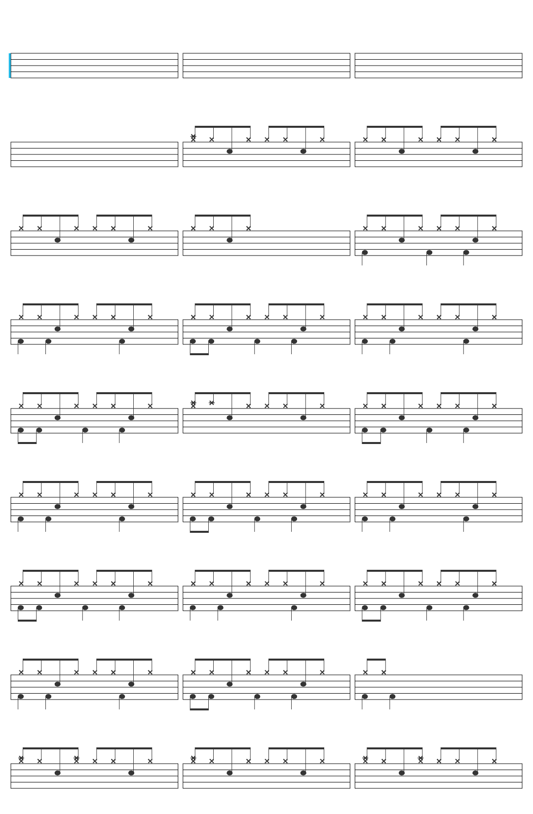 Délicieuse Musique Konteks - City Samba drum sheet
