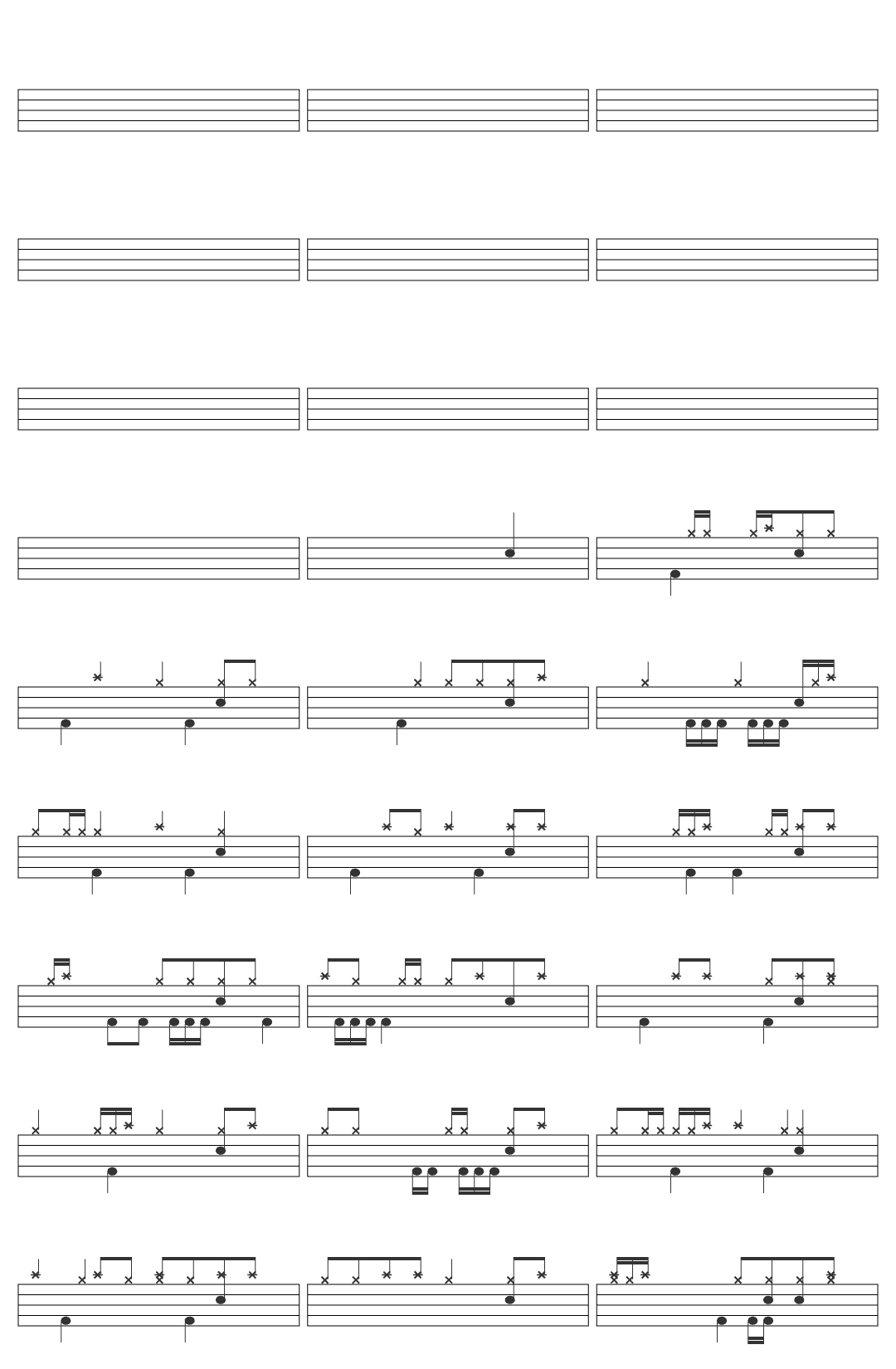 kmoe it gets lonely drum sheet