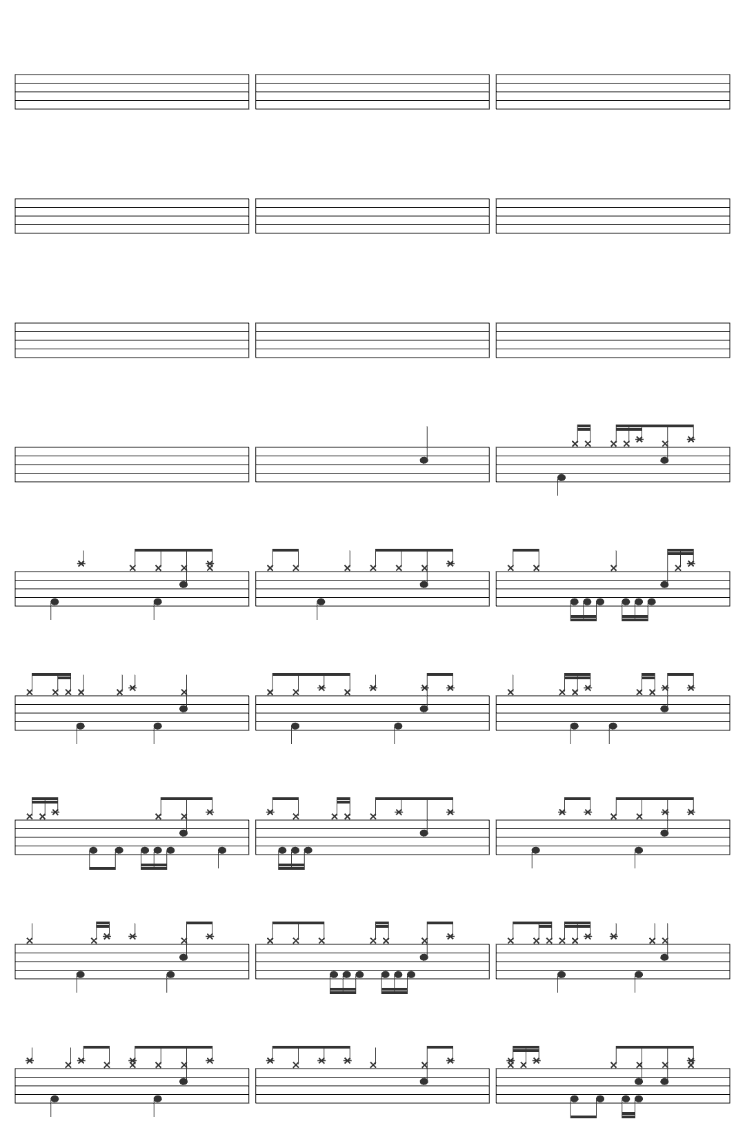 xaev it gets lonely-v2 drum sheet