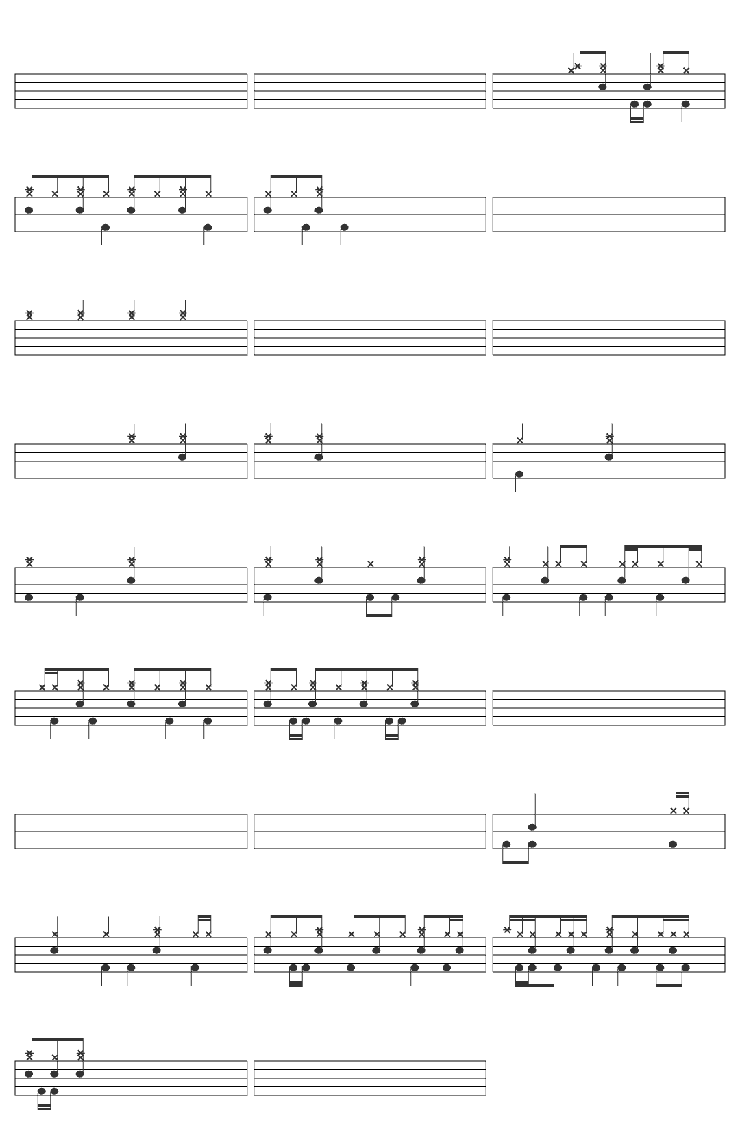 15 Minut Projekt Simple Groove of Canada drum sheet