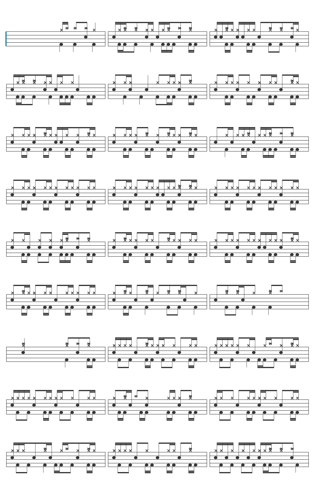 Drum Track Mania PUNK ROCK Drum Backing Track 170 BPM Drums Only drum sheet